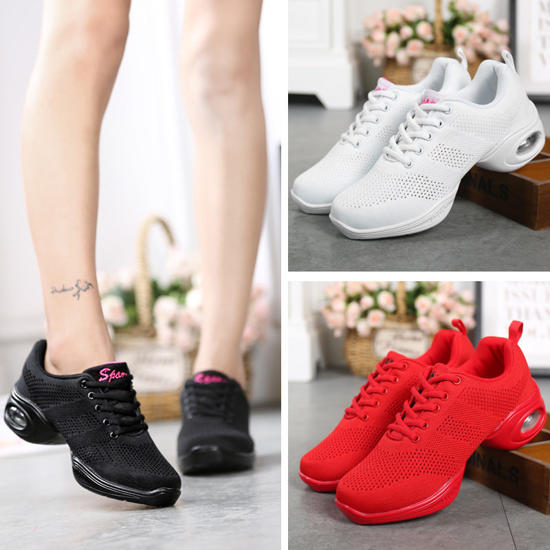 Women's Summer Breathable Fly Woven Mesh Soft Bottom Dancing Shoes