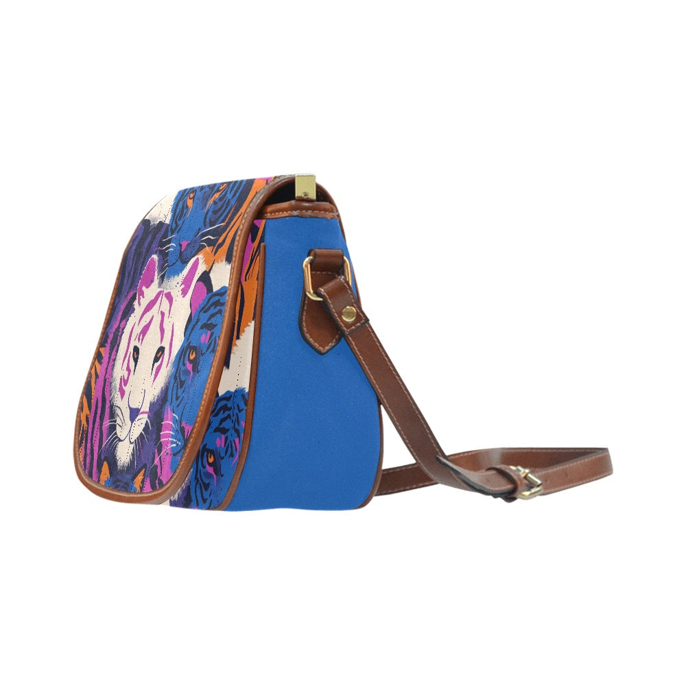 Saddle colorful tigers Bag (Model 1649) (Big)