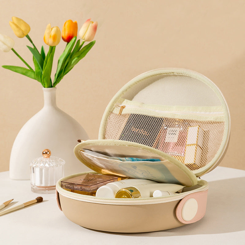 Dopamine-color Shell-shape Cosmetic Bag Multi-purpose Handbags For Women Cosmetics Portable Outing Anti-fall And Dirt-resistant Storage Bags