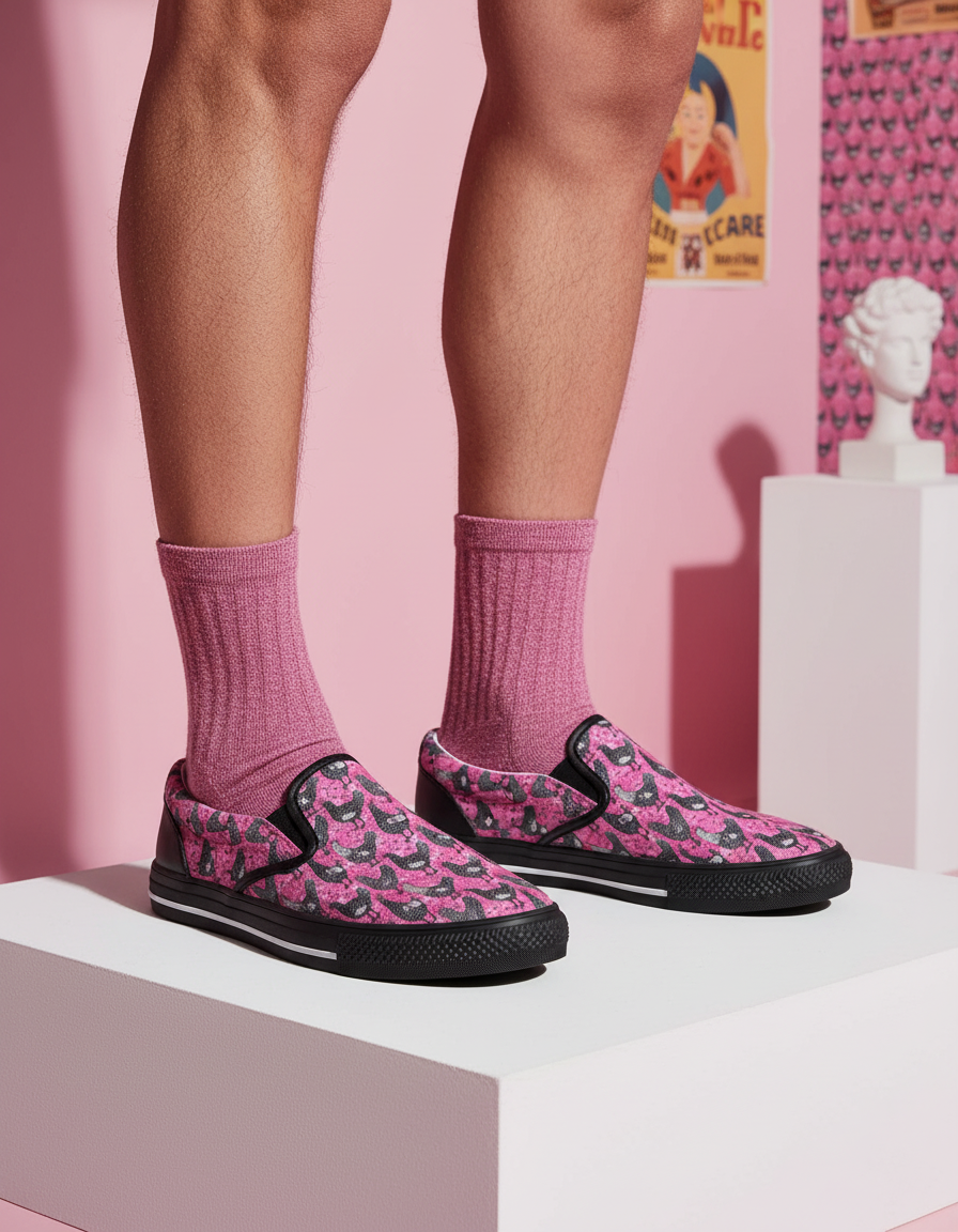 Slip-on Canvas Kid's Shoes (Big Kid) (Model 019)