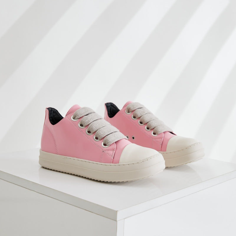 Thick Shoelace Personalized Thick Bottom Stitching Candy Color Women's Shoes