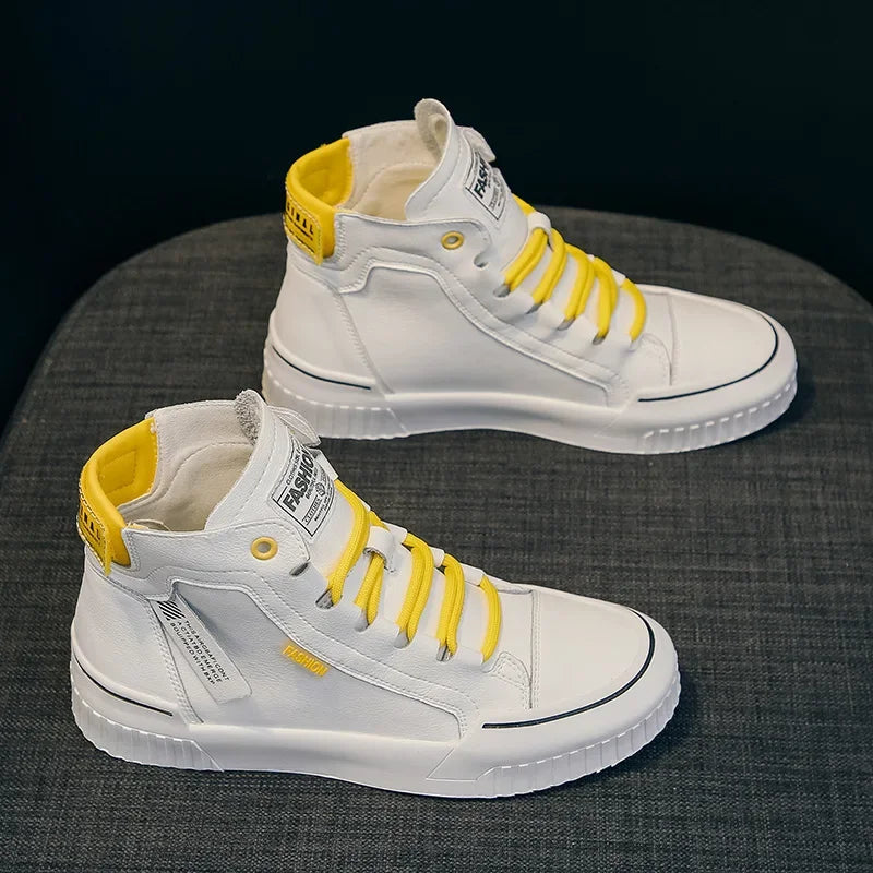Women's High Top Sneakers Spring Autumn Women vulcanize Shoes White Flats Female Lace Up Trainers Woman Casual Shoes Ankle Boots