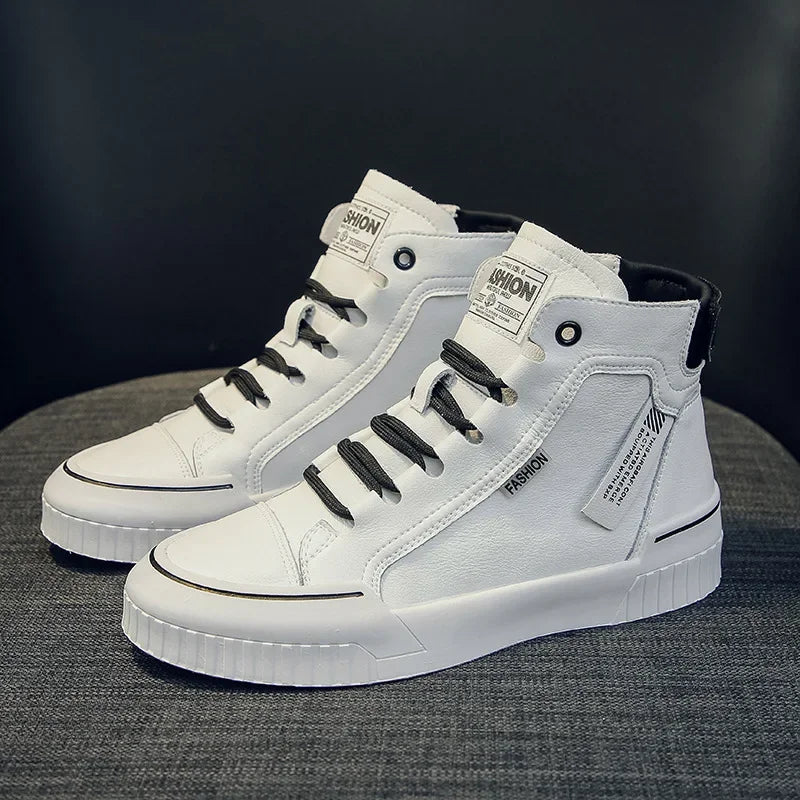 Women's High Top Sneakers Spring Autumn Women vulcanize Shoes White Flats Female Lace Up Trainers Woman Casual Shoes Ankle Boots