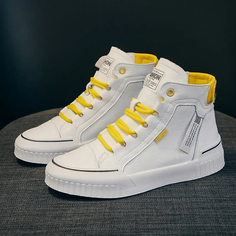 Women's High Top Sneakers Spring Autumn Women vulcanize Shoes White Flats Female Lace Up Trainers Woman Casual Shoes Ankle Boots