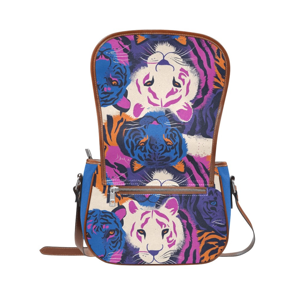 Saddle colorful tigers Bag (Model 1649) (Big)