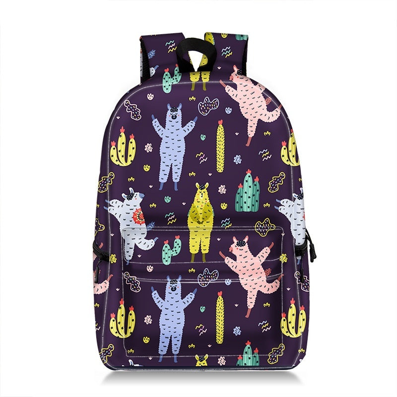Cartoon Animal Printing Large Capacity Student Schoolbag Printing Backpack