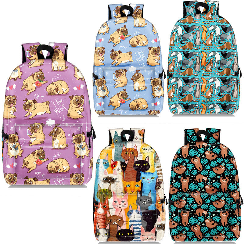 Cartoon Animal Printing Large Capacity Student Schoolbag Printing Backpack
