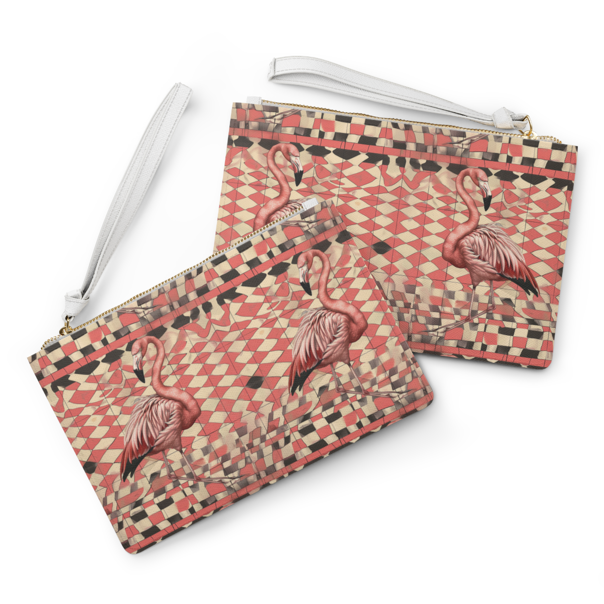 Tropical Flamingo Wristlet Clutch