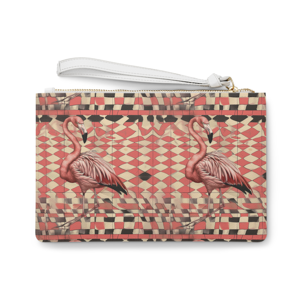 Tropical Flamingo Wristlet Clutch