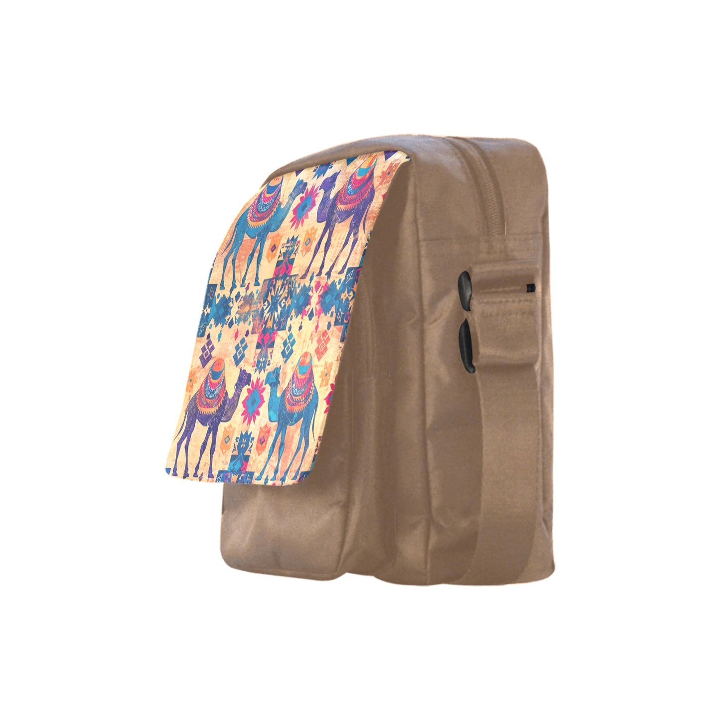 Custom Boho Camel Desert Print Crossbody Nylon Bags