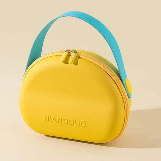 Dopamine-color Shell-shape Cosmetic Bag Multi-purpose Handbags For Women Cosmetics Portable Outing Anti-fall And Dirt-resistant Storage Bags