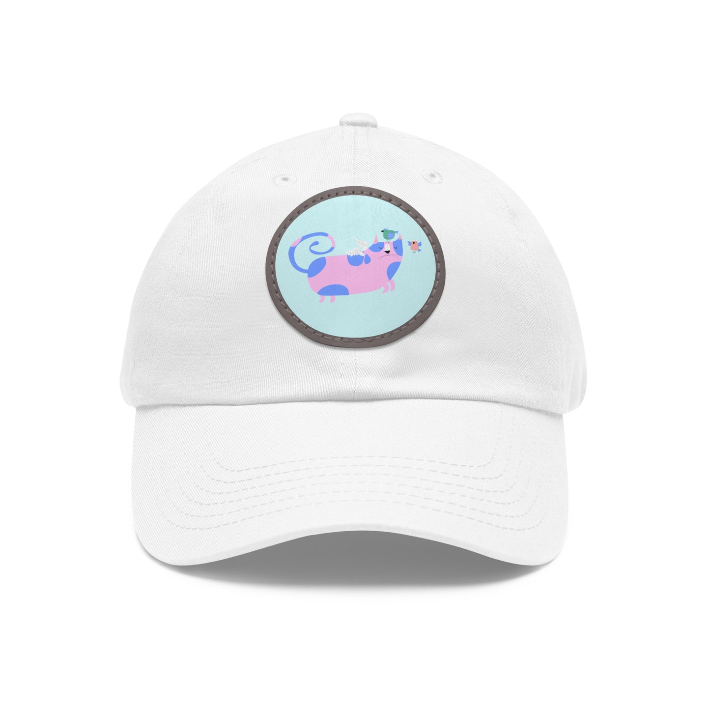 Dad Hat with Leather Patch (Round)