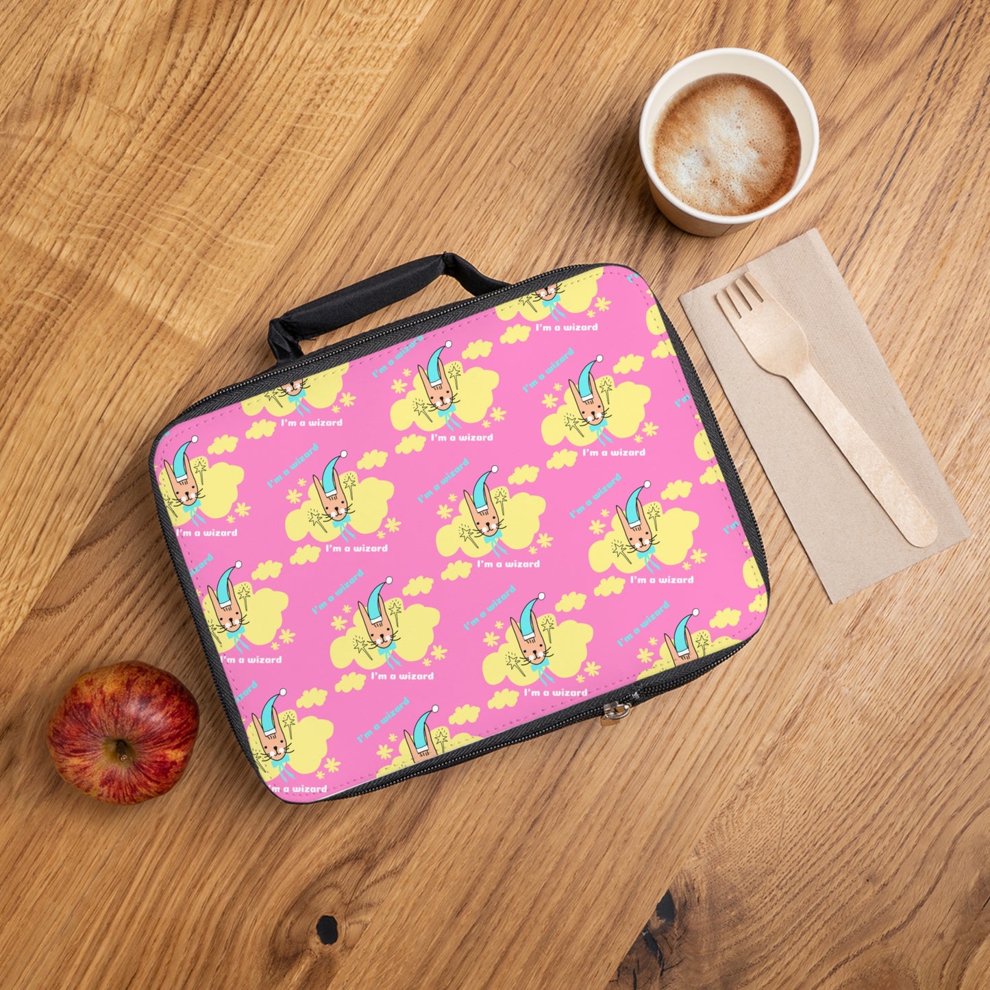 Lunch Bag with cute wizard patterns