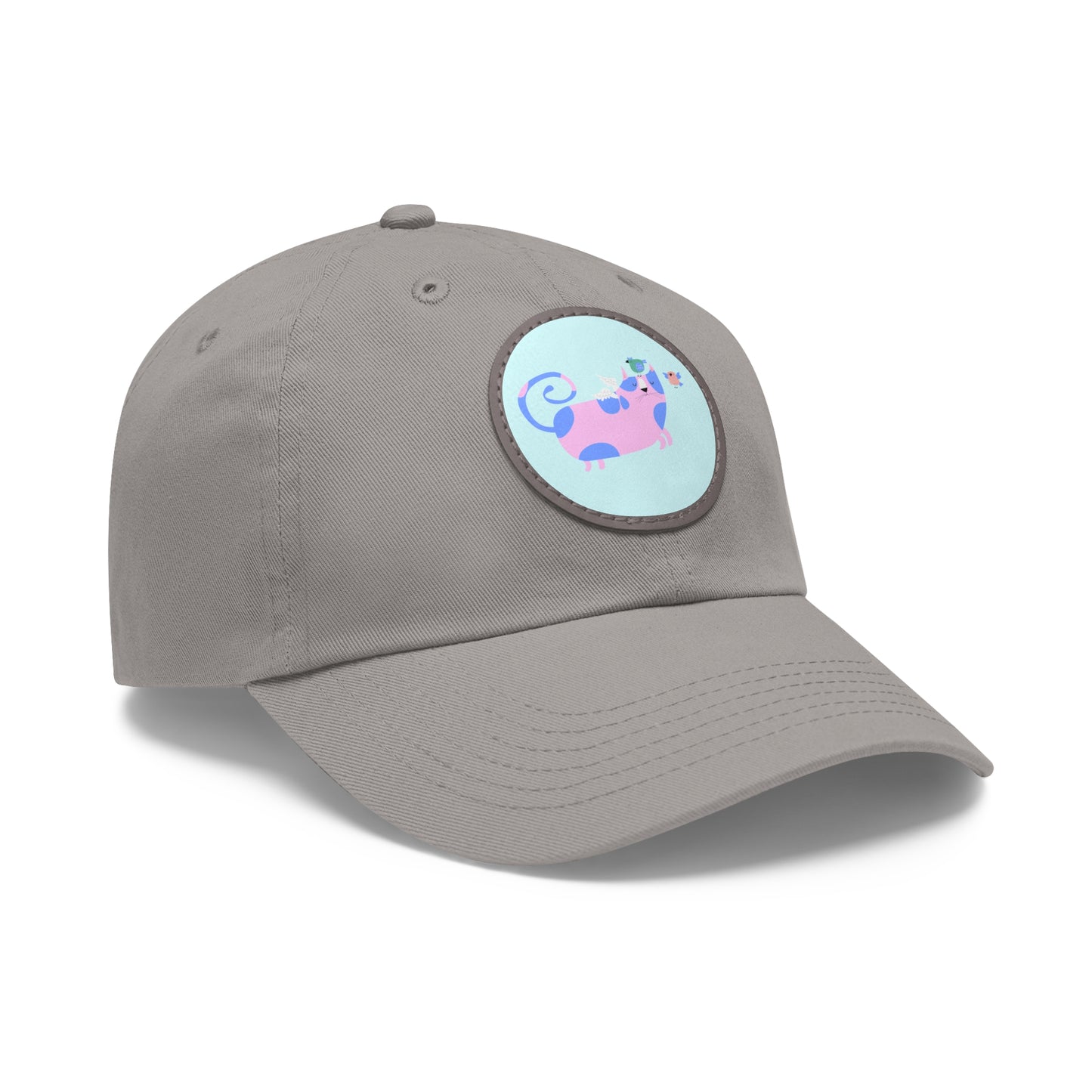 Dad Hat with Leather Patch (Round)