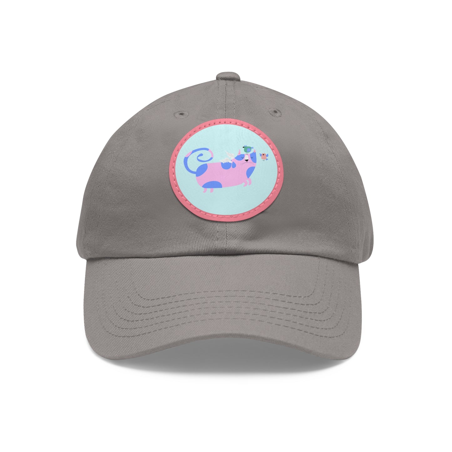 Dad Hat with Leather Patch (Round)