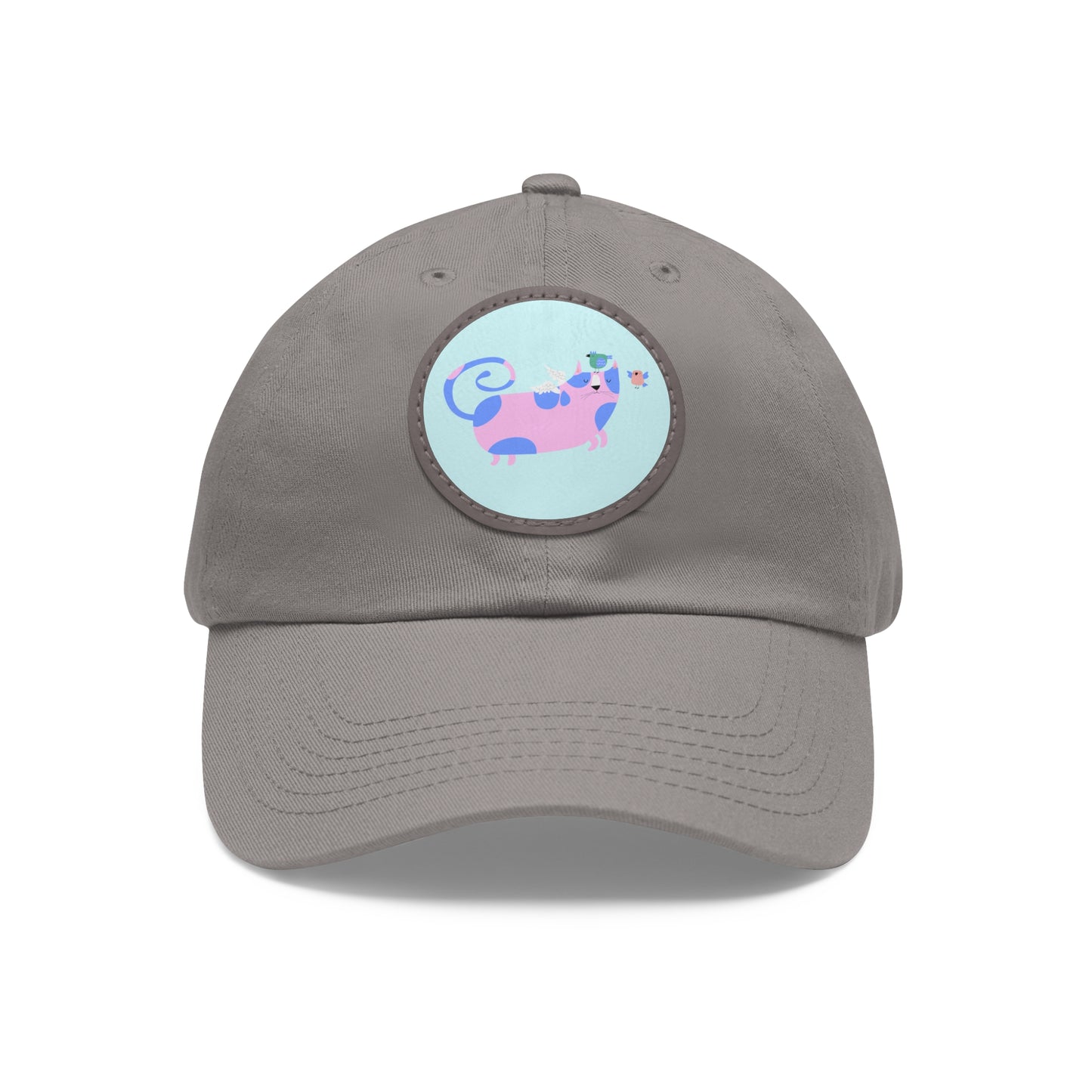 Dad Hat with Leather Patch (Round)