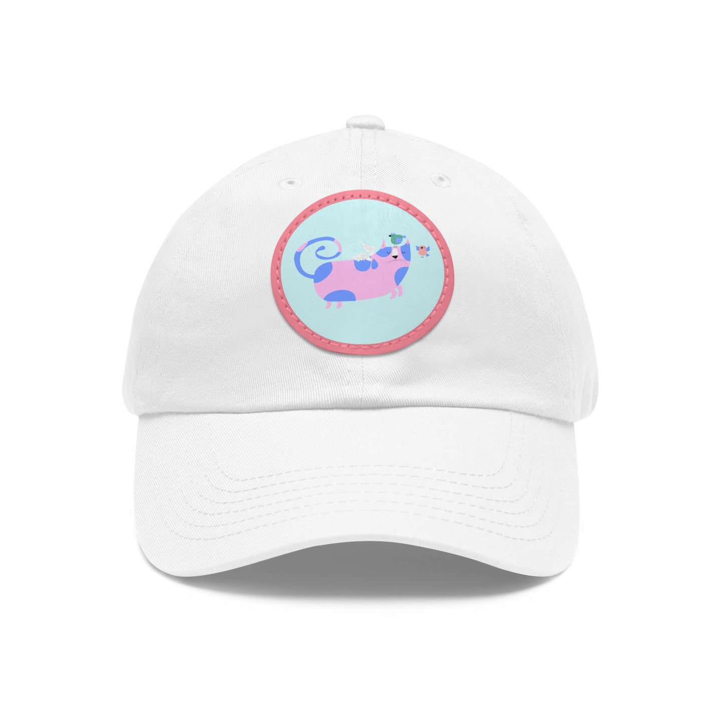 Dad Hat with Leather Patch (Round)