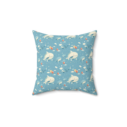 Square Pillow with whale pattern