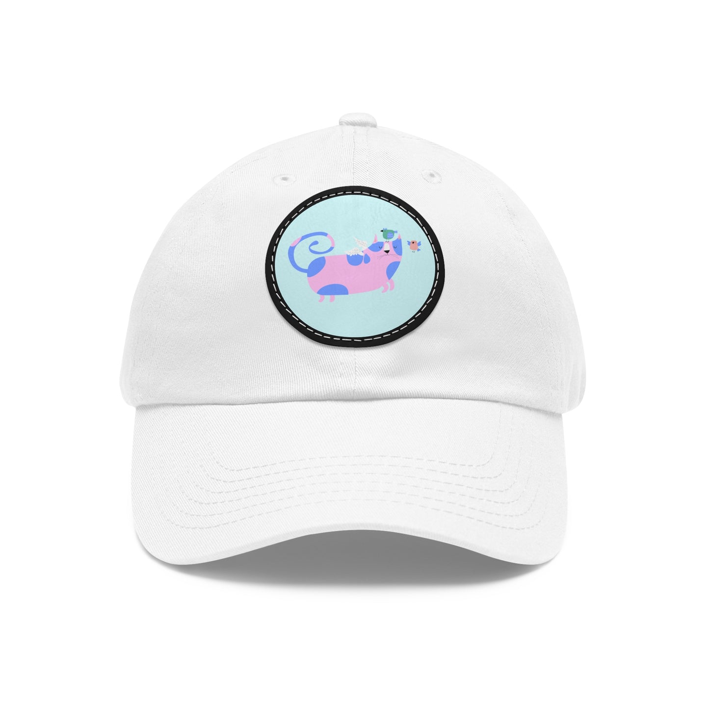 Dad Hat with Leather Patch (Round)