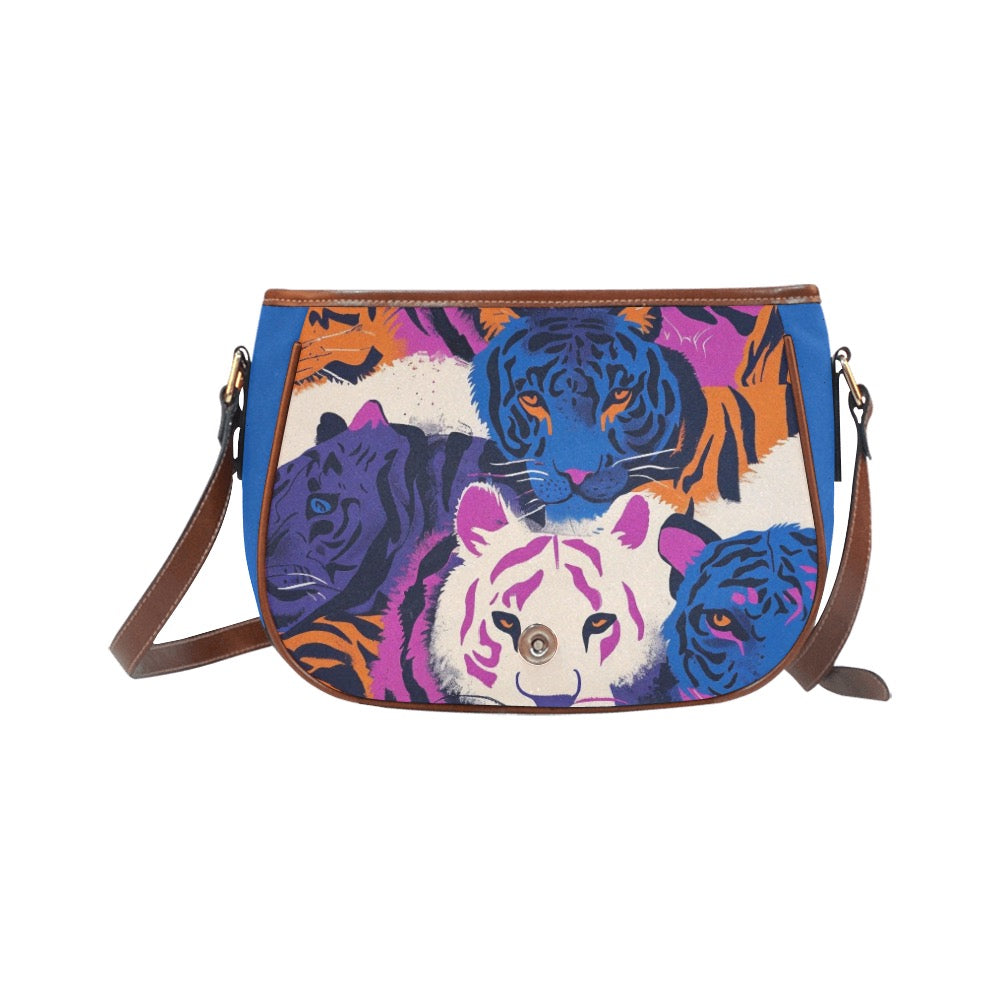 Saddle colorful tigers Bag (Model 1649) (Big)