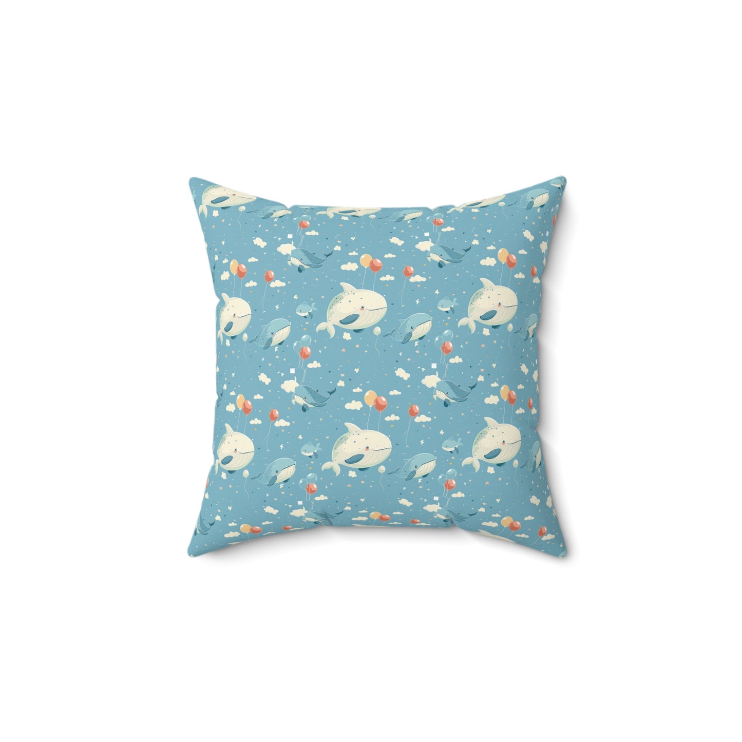 Square Pillow with whale pattern