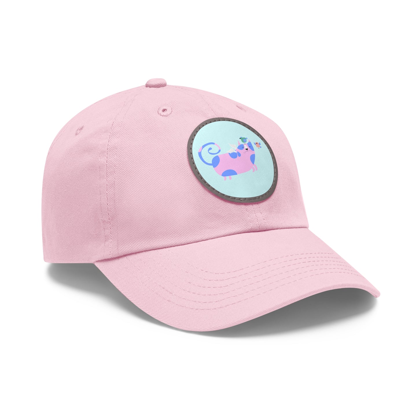 Dad Hat with Leather Patch (Round)