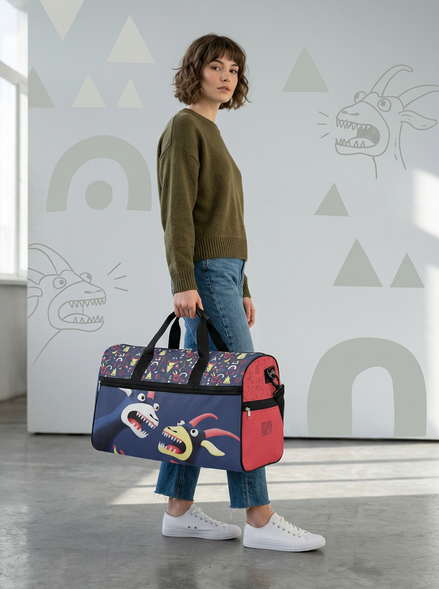 Monster Duffle Bag – Canvas Travel, Gym & Weekender Bag