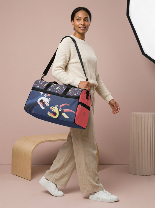 Monster Duffle Bag – Canvas Travel, Gym & Weekender Bag - Batty