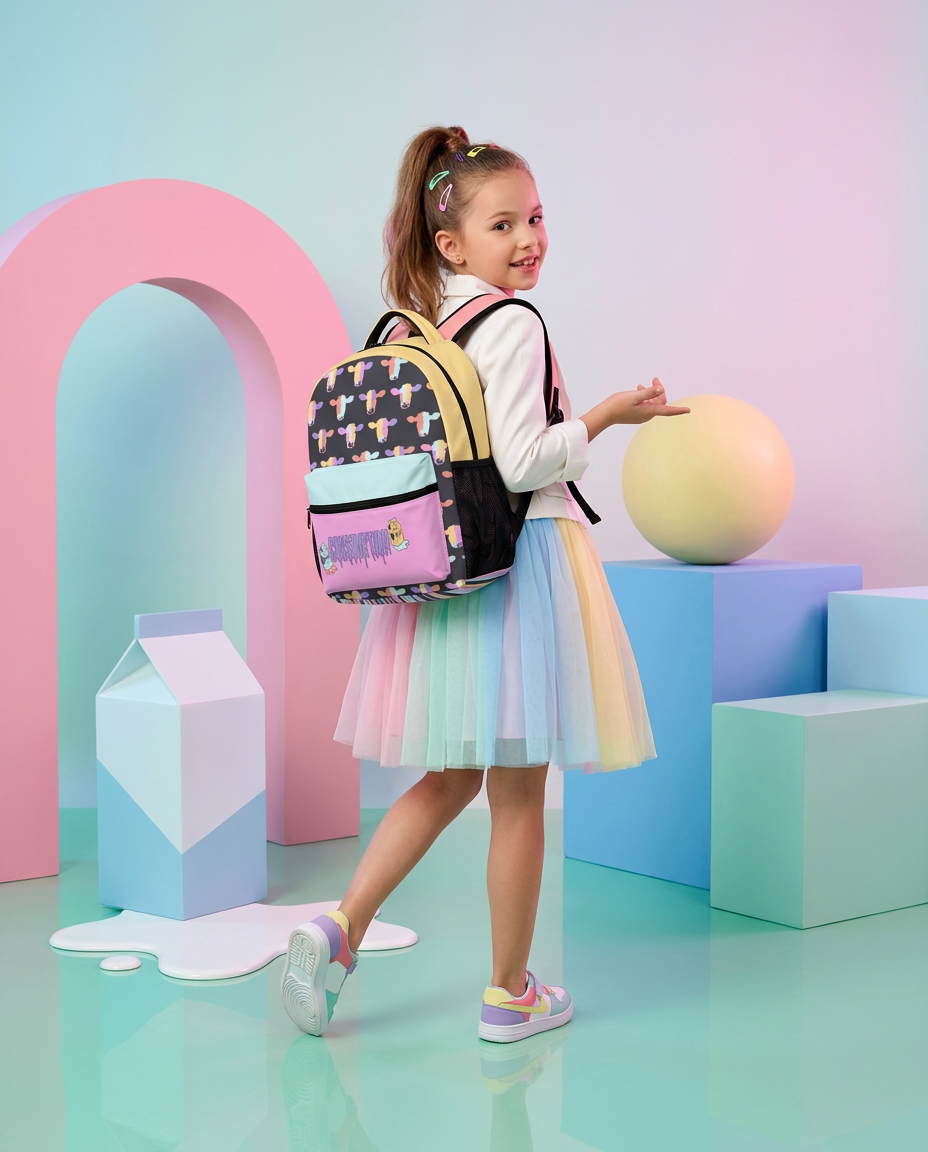 The Pop Cow School Collection: Backpack • Lunch Bag • Pencil Case - Batty
