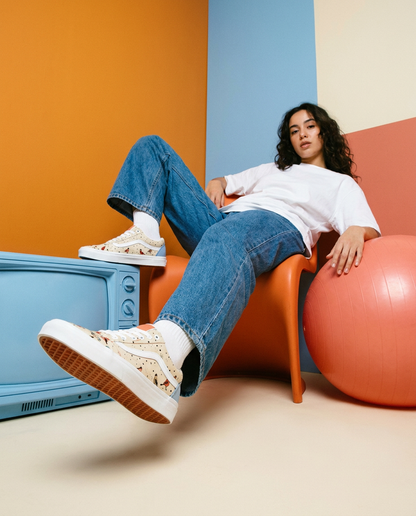 Bird Print Canvas Sneakers | Unisex Low Top Shoes | Colorful Art Sneakers | Unique Gift - Batty