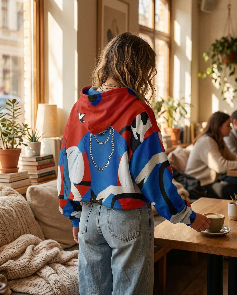 Fashion Dance Cropped Hoodie – Artistic Statement Streetwear - Batty