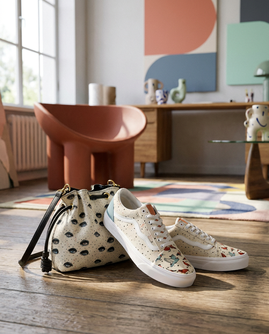 Bird Print Canvas Sneakers | Unisex Low Top Shoes | Colorful Art Sneakers | Unique Gift - Batty