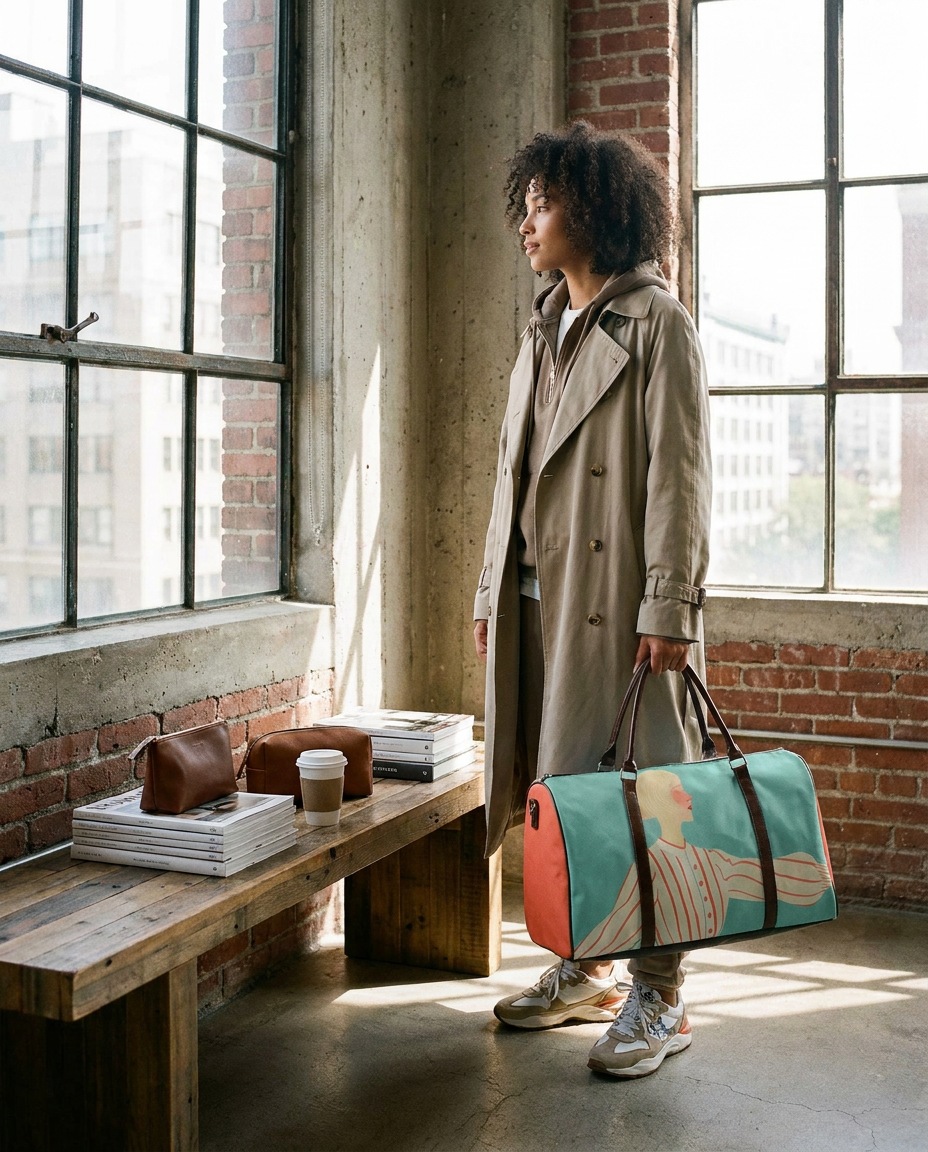 Urban Voyager Duffle Bag – Artistic Canvas Weekender - Batty