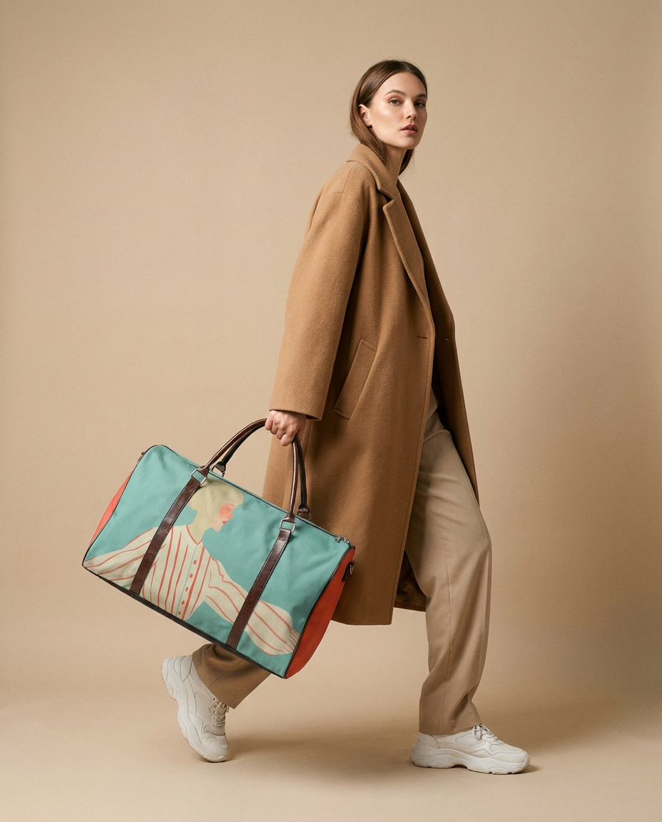 Urban Voyager Duffle Bag – Artistic Canvas Weekender - Batty