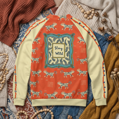 Born Wild Sweater – Playful High Heel and tigers Print Pullover, Statement Graphic Sweatshirt, Street Style Cozy Raglan round neck sweater - Batty