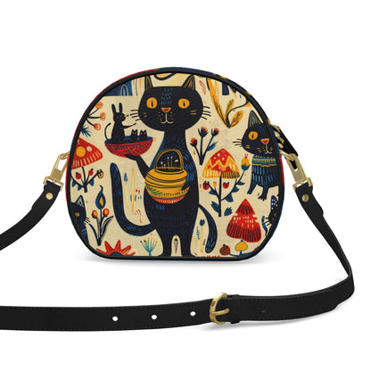 Leather black mystique cat bag