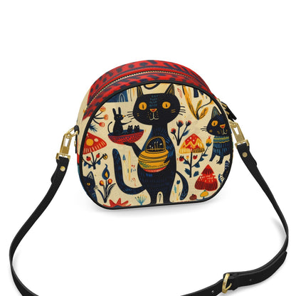 Leather black mystique cat bag