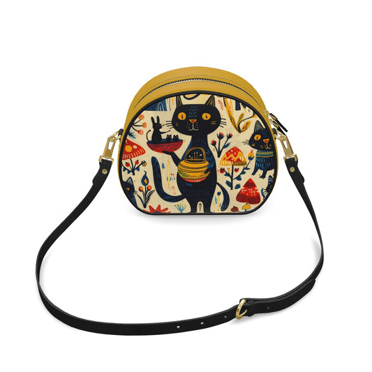 Leather black mystique cat bag