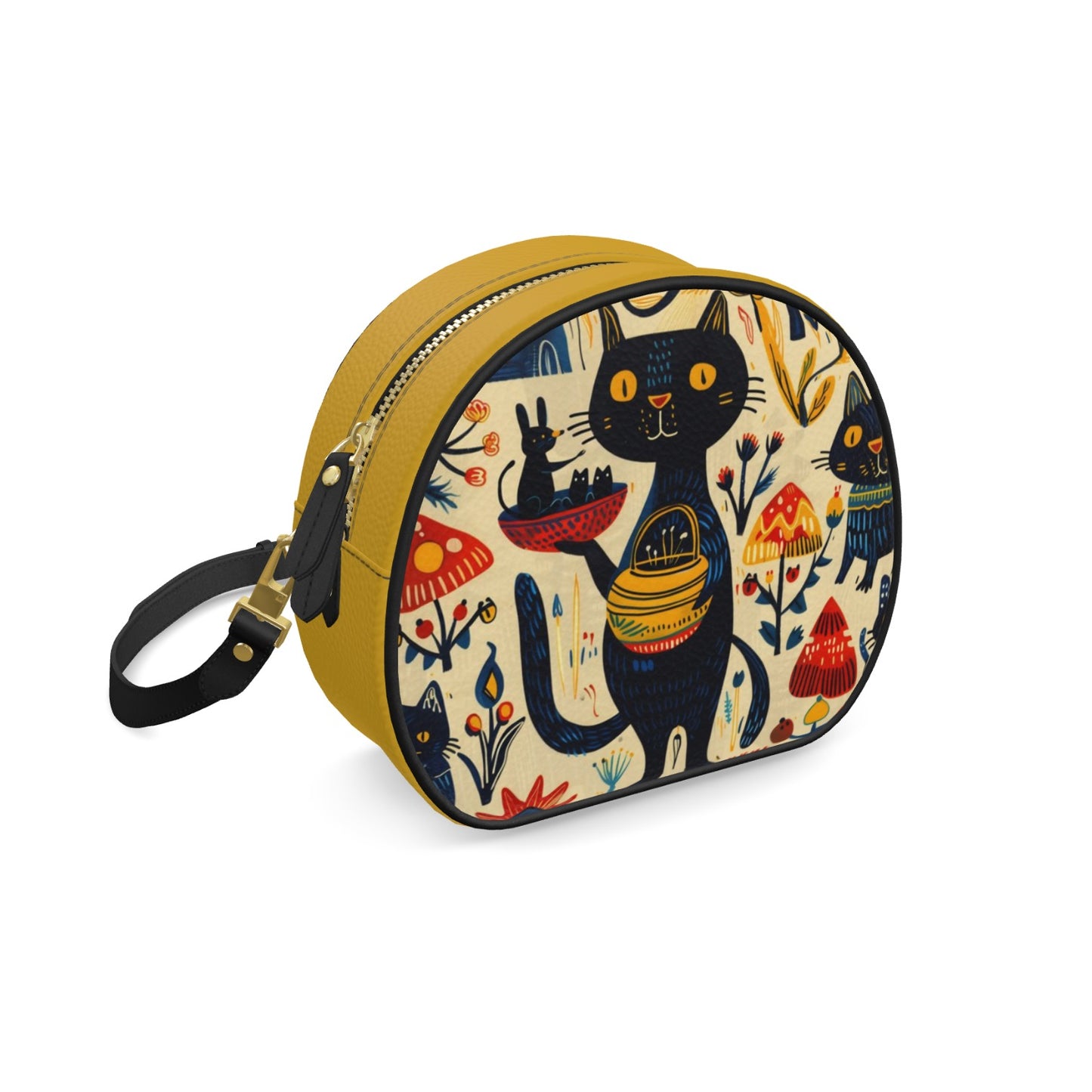 Leather black mystique cat bag