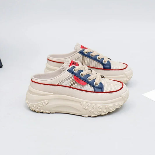 Womens Sport Slippers Trend Lace Up Half Slipper Fashion Casual  Shoes Ladies Slides Sneakers 2025