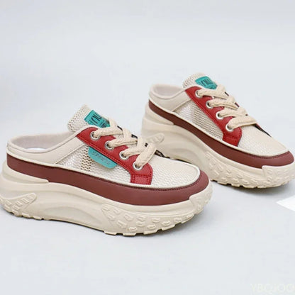 Womens Sport Slippers Trend Lace Up Half Slipper Fashion Casual  Shoes Ladies Slides Sneakers 2025