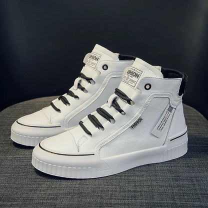 Women's High Top Sneakers Spring Autumn Women vulcanize Shoes White Flats Female Lace Up Trainers Woman Casual Shoes Ankle Boots