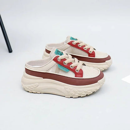 Womens Sport Slippers Trend Lace Up Half Slipper Fashion Casual  Shoes Ladies Slides Sneakers 2025