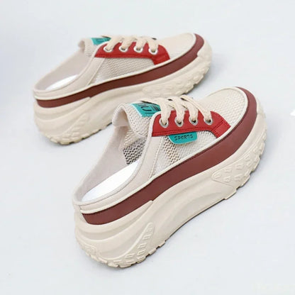 Womens Sport Slippers Trend Lace Up Half Slipper Fashion Casual  Shoes Ladies Slides Sneakers 2025
