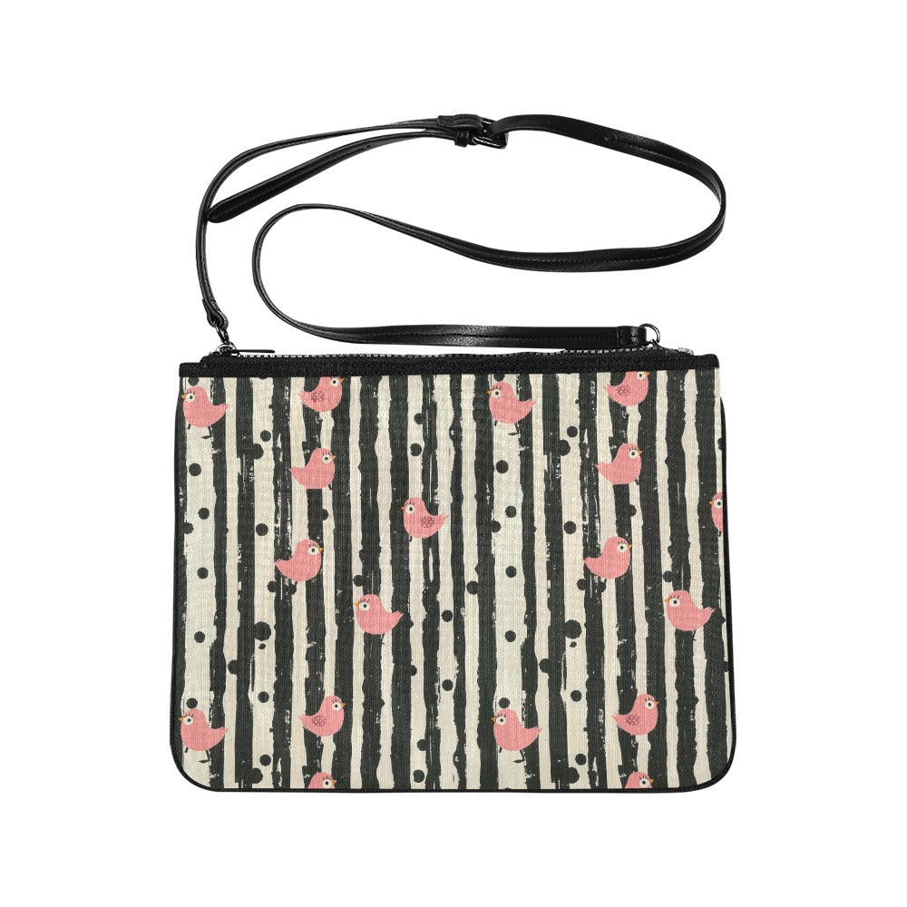 Whimsical Birds Canvas Crossbody Bag