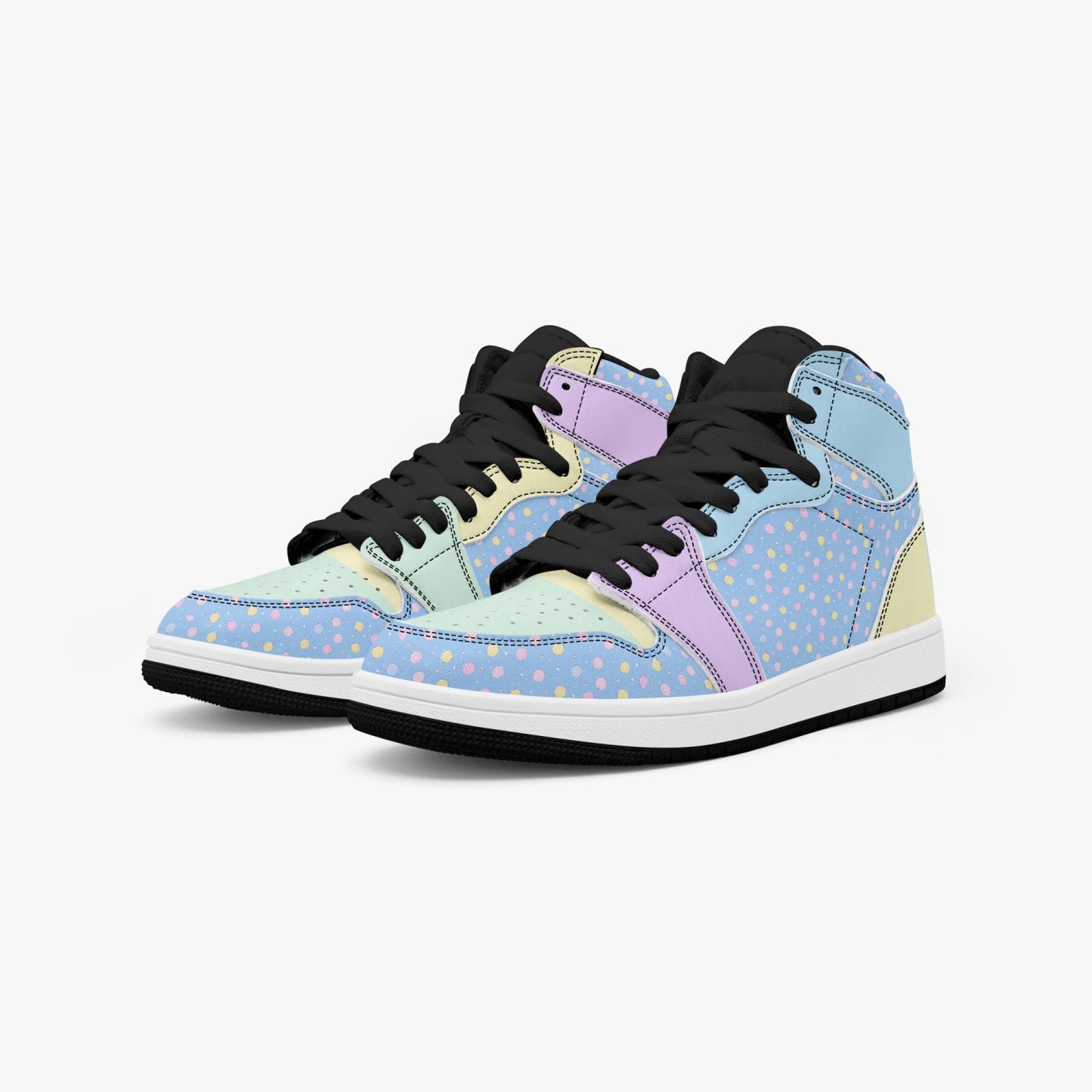 Colorful High-Top Leather Sneakers 352. AJ1