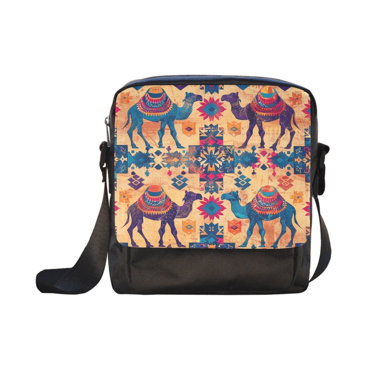 Custom Boho Camel Desert Print Crossbody Nylon Bags