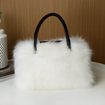 Hand-carrying Square Plush Bag Fur in multiple colors