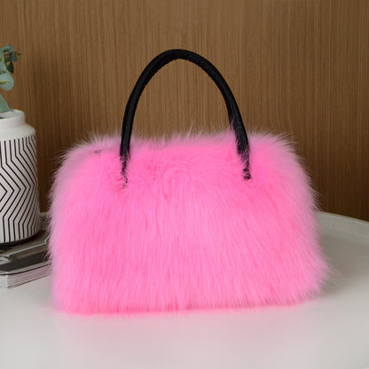 Hand-carrying Square Plush Bag Fur in multiple colors