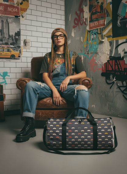 Mustache-print duffel bag - Batty